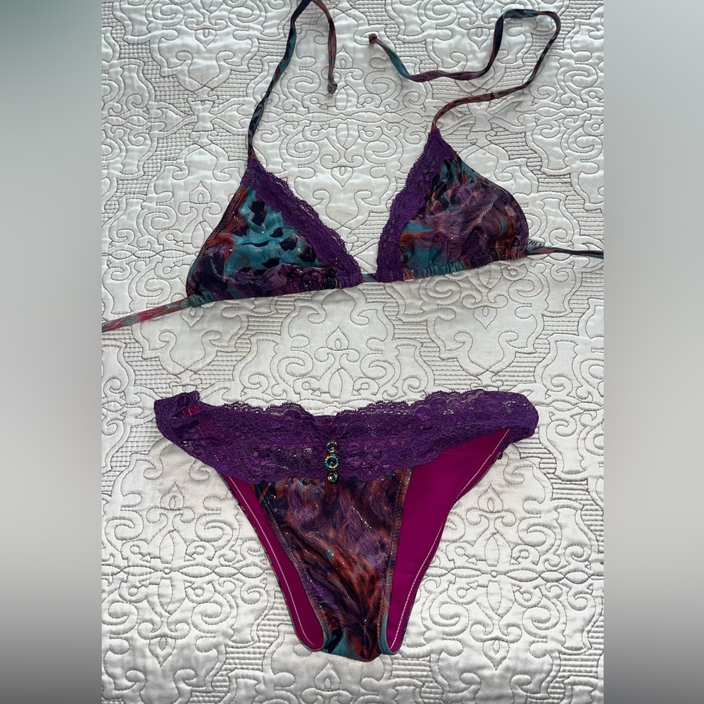 Beach Bunny Purple Lace Bikini